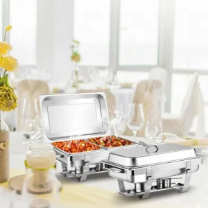2 Packs Stainless Steel Full Size Chafing Dish 2 Packs Stainless Steel Full Size Chafing Dish