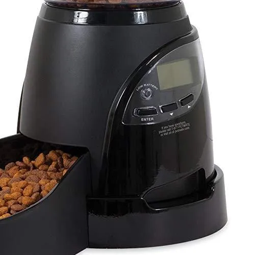 Aspen Pet Lebistro Programmable Cat and Dog Feeder 2 Sizes Black