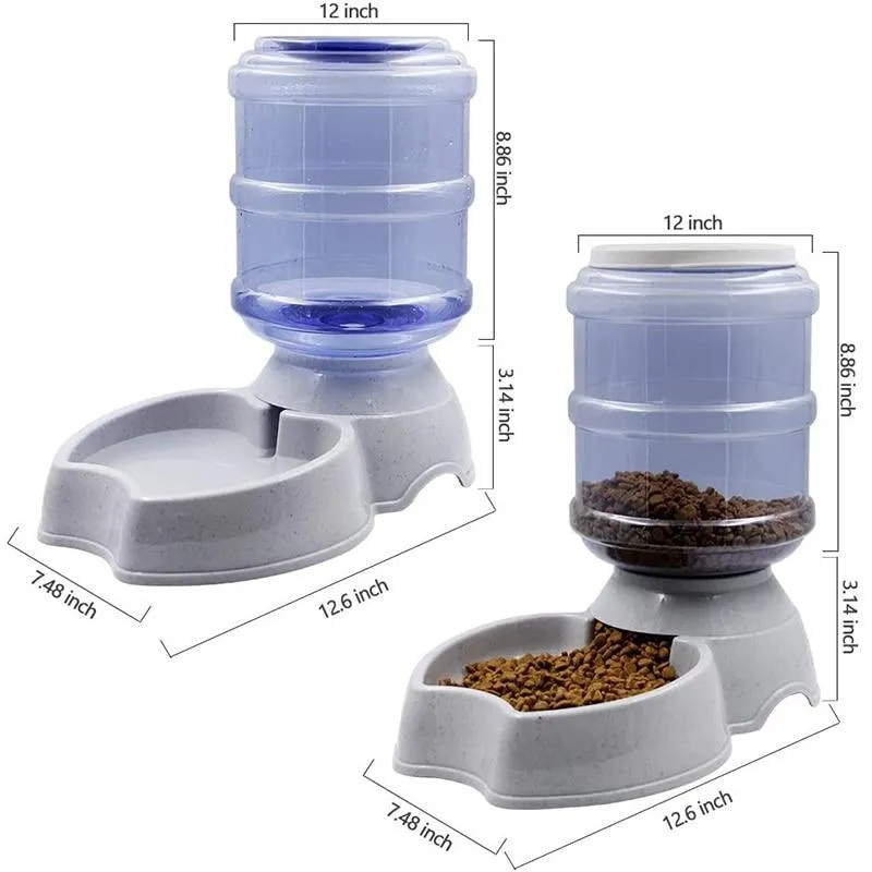 Automatic Dog Cat Food Feeder Water Dispenser