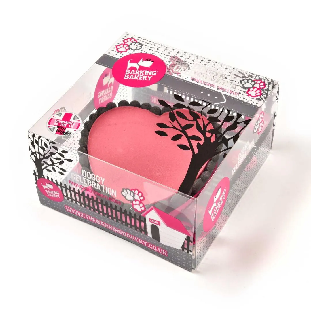 Barking Bakery Small Heart Shaped Pink Cake For Dogs