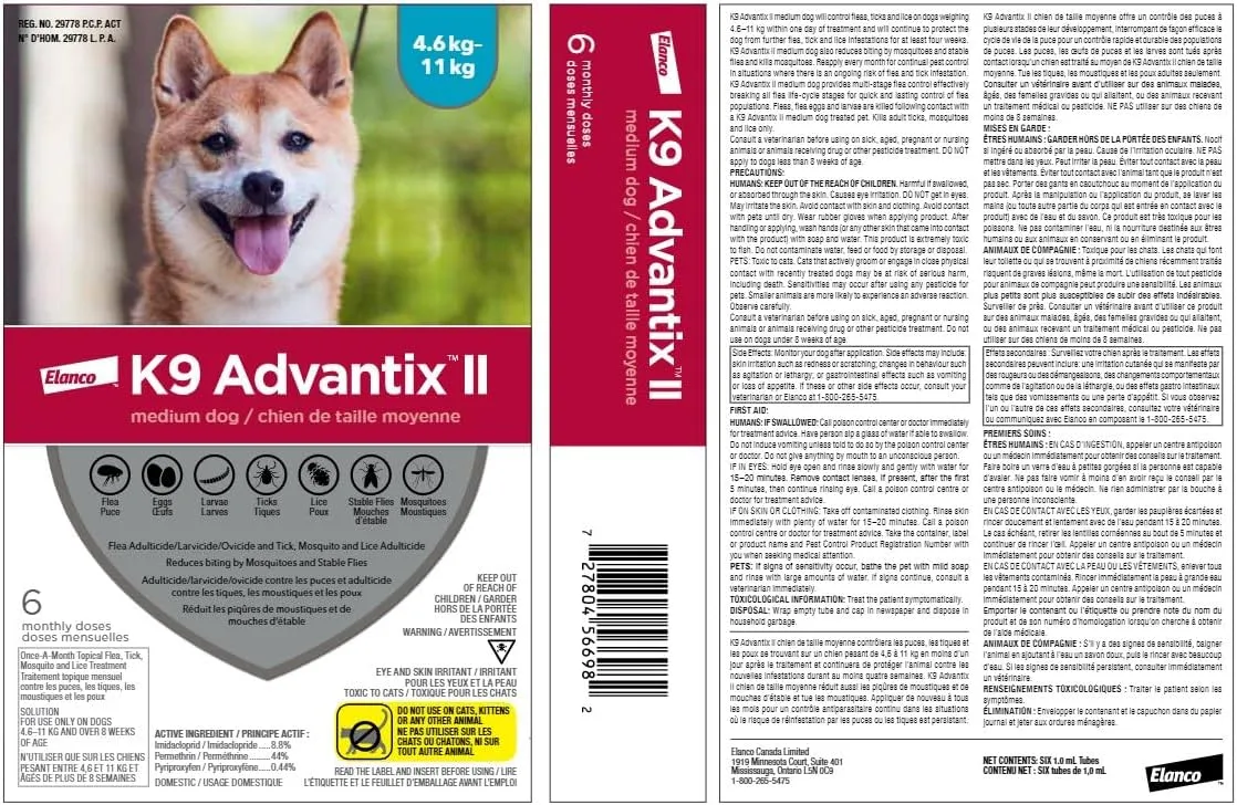 Bayer K9 Advantix II medium dog