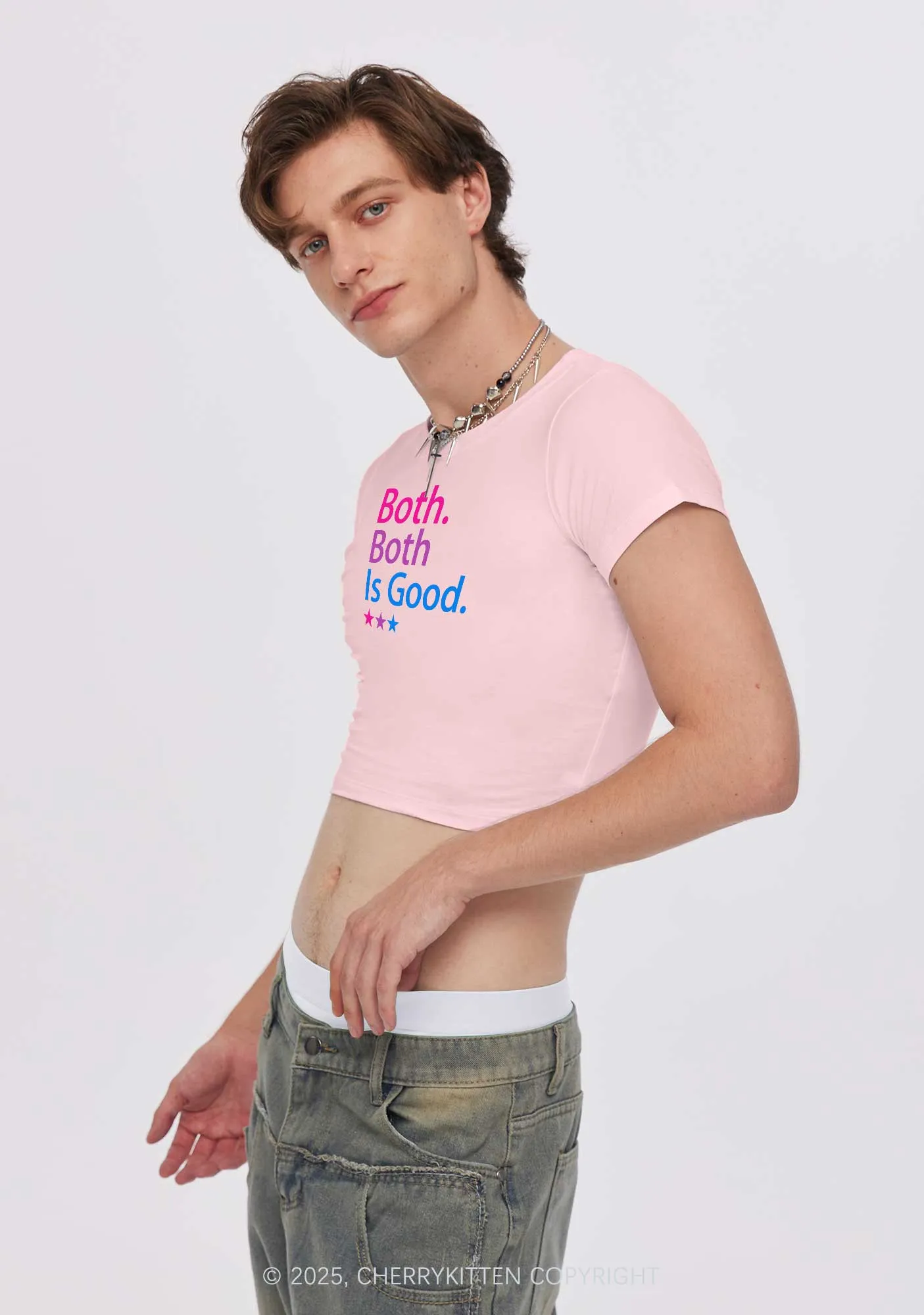 Both Is Good Pride Y2K Baby Tee Cherrykitten