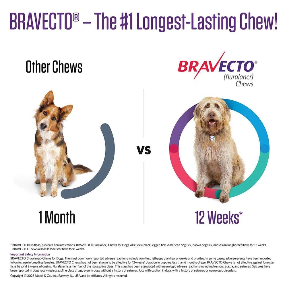 Bravecto (fluralaner) Chews for Dogs, 1 Chew