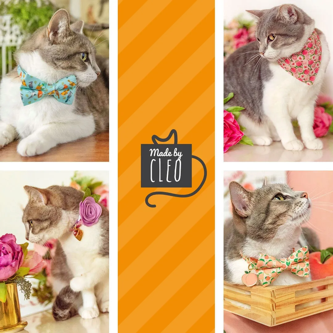 Cat Collar - "Pretty in Peony - Pink" - Peonies Cat Collar / Spring Floral / Breakaway Buckle or Non-Breakaway / Cat, Kitten   Small Dog Sizes