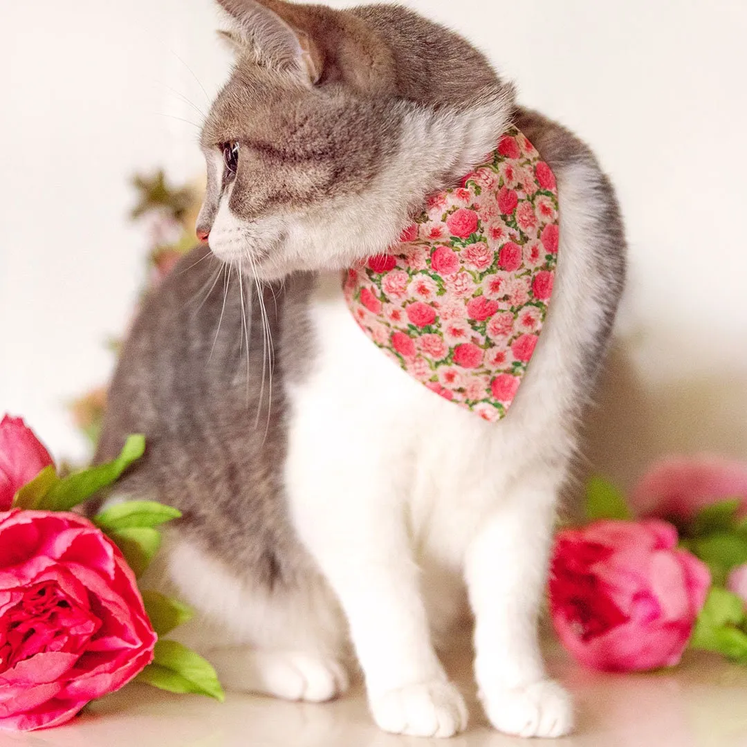 Cat Collar - "Pretty in Peony - Pink" - Peonies Cat Collar / Spring Floral / Breakaway Buckle or Non-Breakaway / Cat, Kitten   Small Dog Sizes