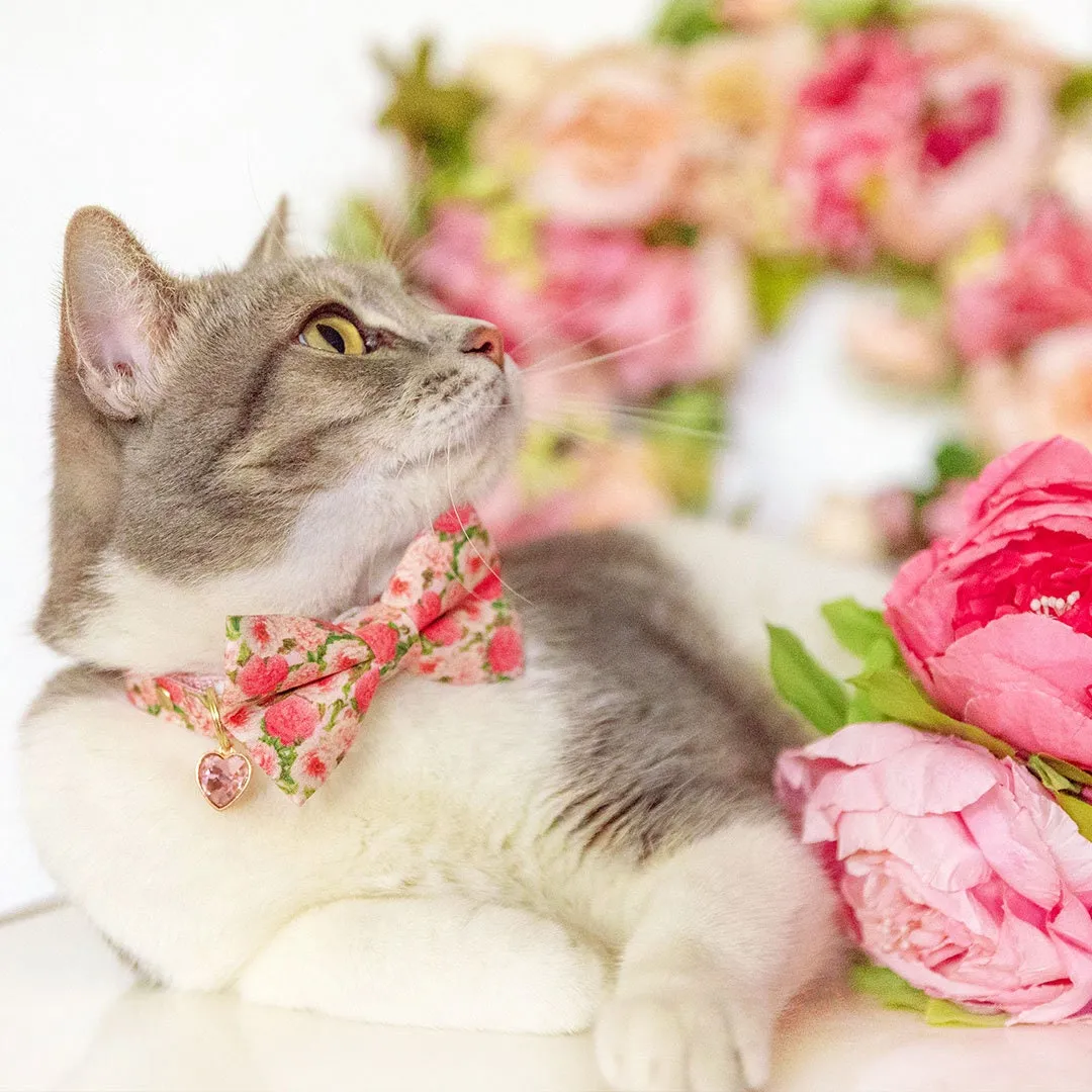 Cat Collar - "Pretty in Peony - Pink" - Peonies Cat Collar / Spring Floral / Breakaway Buckle or Non-Breakaway / Cat, Kitten   Small Dog Sizes