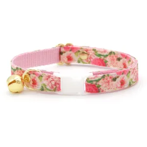 Cat Collar - "Pretty in Peony - Pink" - Peonies Cat Collar / Spring Floral / Breakaway Buckle or Non-Breakaway / Cat, Kitten   Small Dog Sizes
