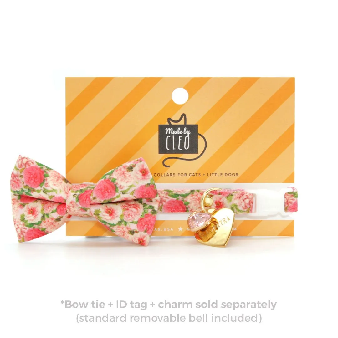 Cat Collar - "Pretty in Peony - Pink" - Peonies Cat Collar / Spring Floral / Breakaway Buckle or Non-Breakaway / Cat, Kitten   Small Dog Sizes