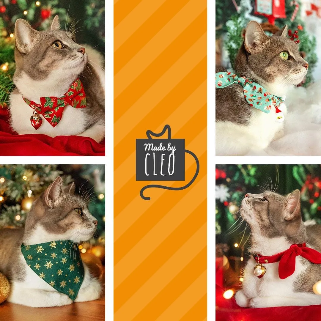 Cat Collar - "Starry Night" - Gold & Blue Cat Collar / Winter, Solstice, Hanukkah, Wedding, Space, Stars / Breakaway Buckle or Non-Breakaway / Cat, Kitten   Small Dog Sizes