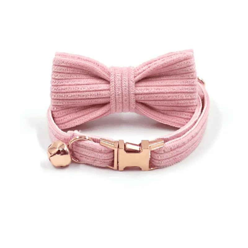 Cat Collar with Bow tie Set, Rose Gold Cat Bell for Cats, Small Dogs