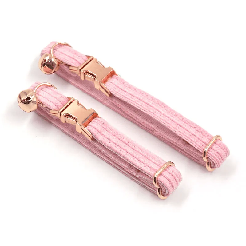 Cat Collar with Bow tie Set, Rose Gold Cat Bell for Cats, Small Dogs