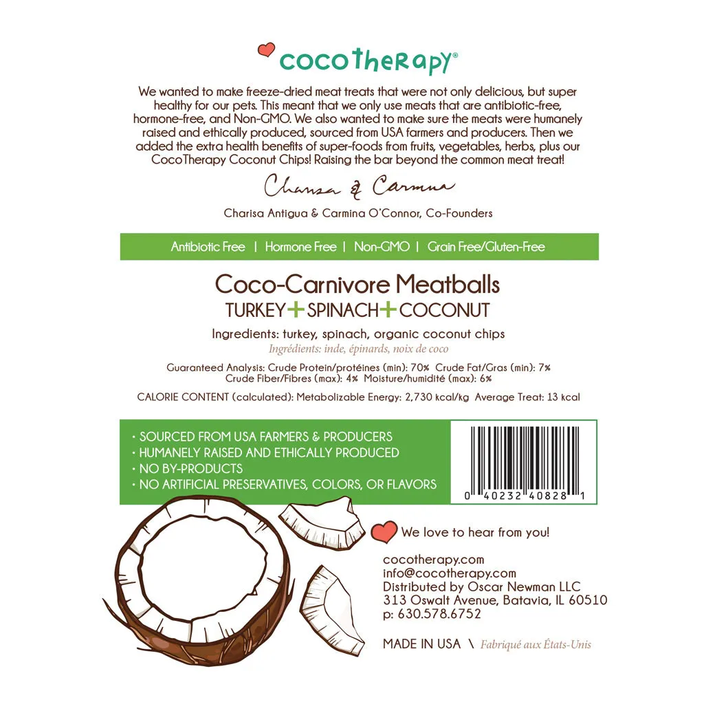 Cat Combo - Organic Hairball Plus   Coco-Carnivore Turkey Meatballs