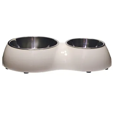 Catit Cat Double Diner - White - 2 Dishes - 1 x 350 ml (11.8 fl oz) and 1 x 160 ml (5.4 fl oz)