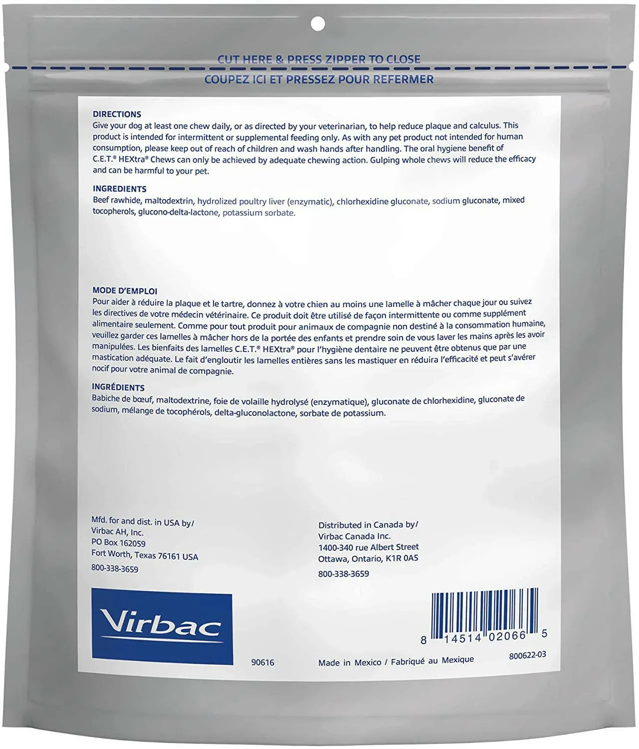C.E.T. HEXtra Dental Chews for Medium Dogs