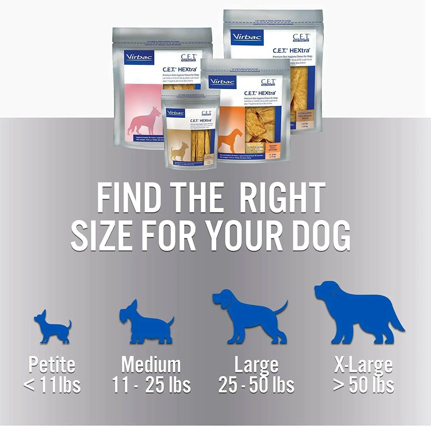 C.E.T. HEXtra Dental Chews for Medium Dogs