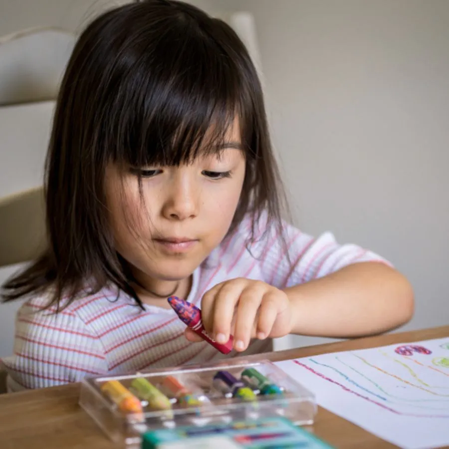 Djeco - 6 Multicoloured Flower Crayons