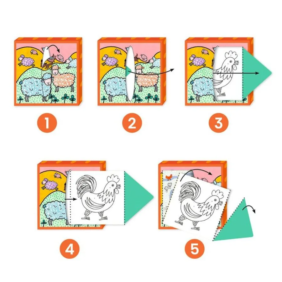 Djeco - Farm Colouring Dispenser
