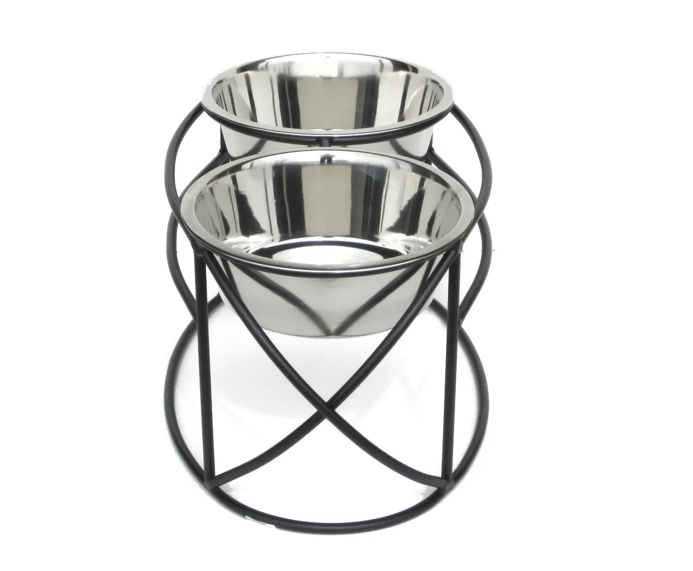 Dog Diner- Oval Cross Ends Double Feeder