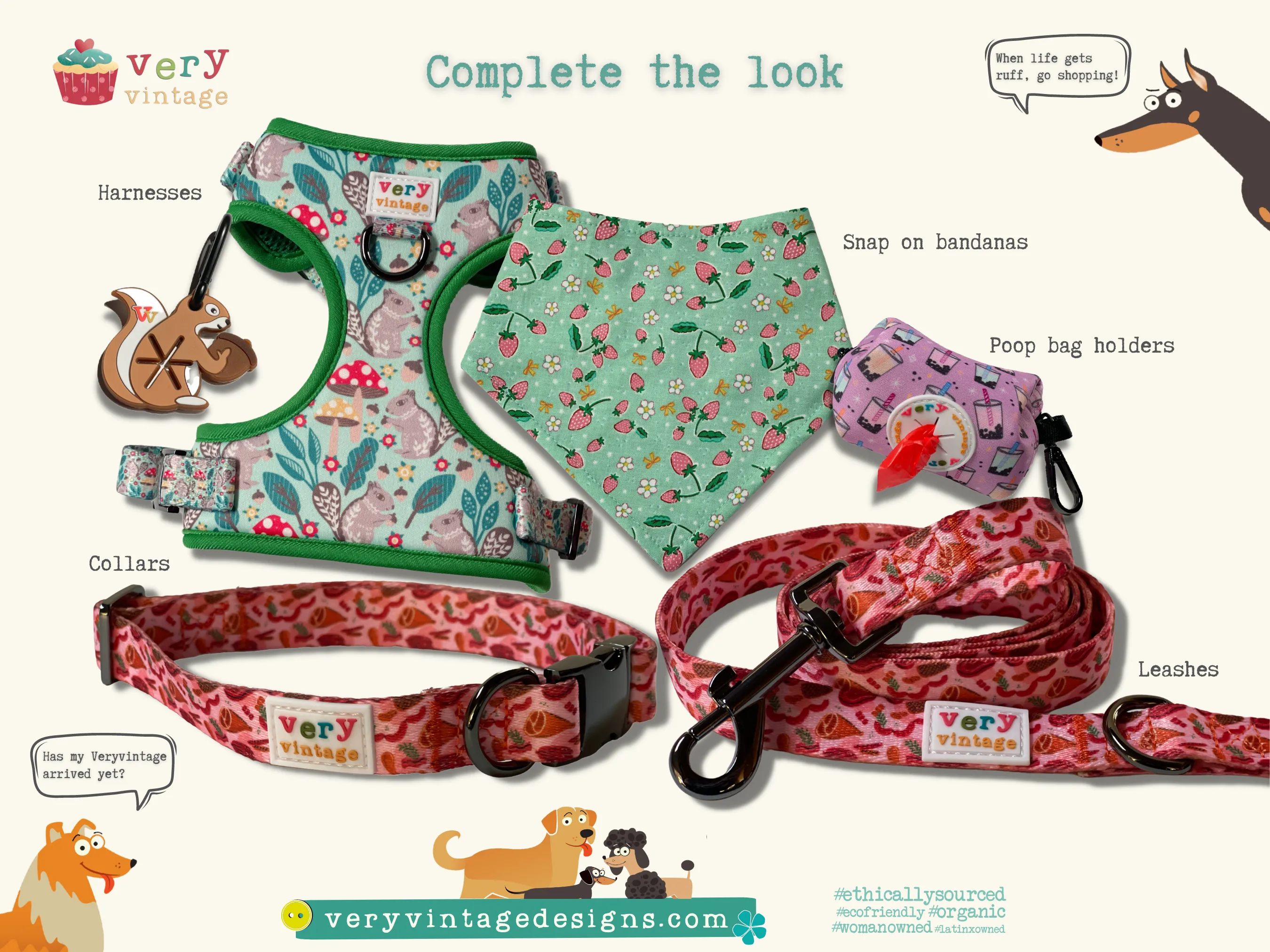 Feelin Squirrely - Recycled Eco-Friendly Breakaway Safety Cat Collar