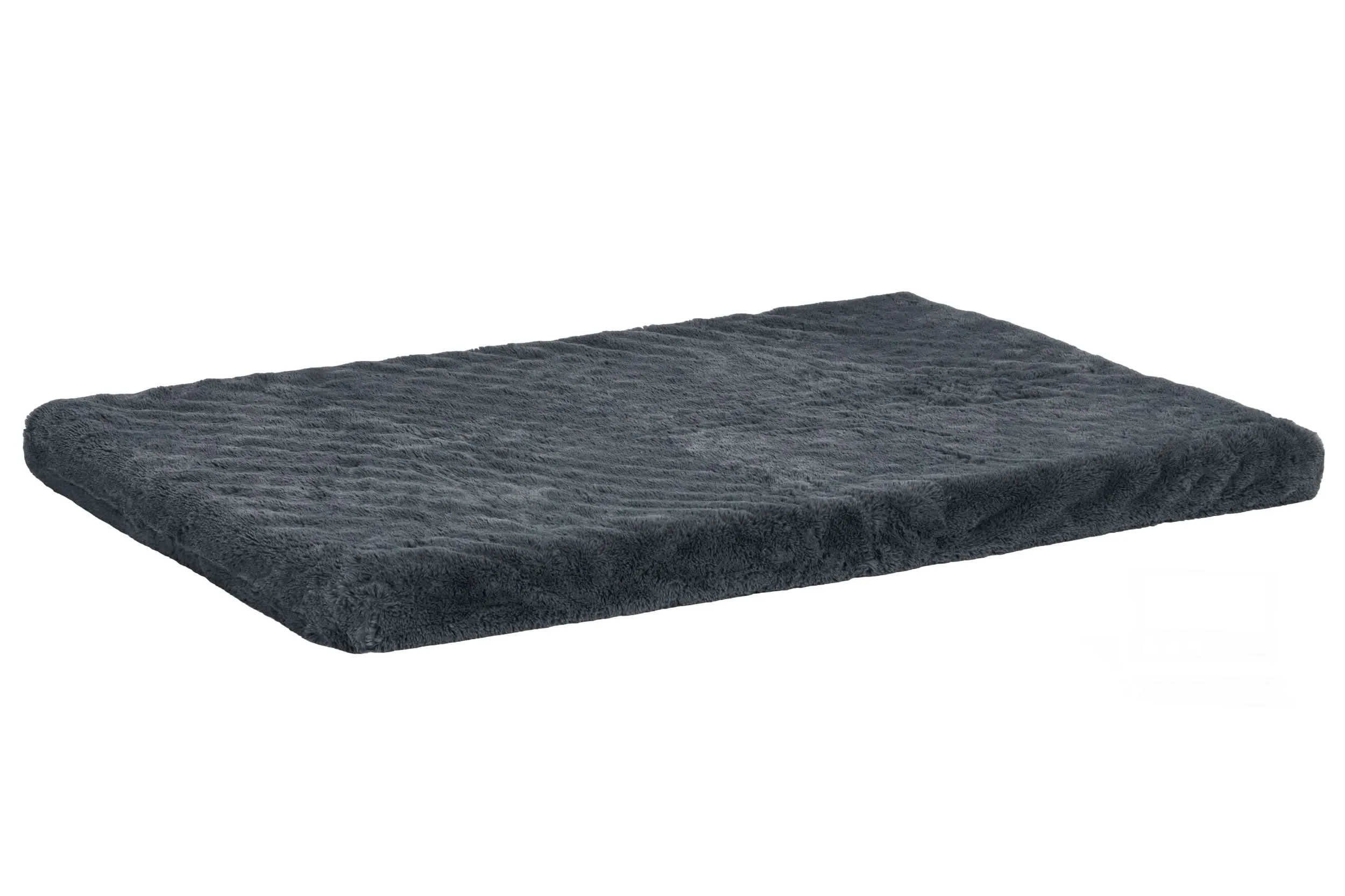 Fur Haven Pet Products Plush Faux Fur Crate 2" Ortho Pet Mat Gray LG 36in X 24in