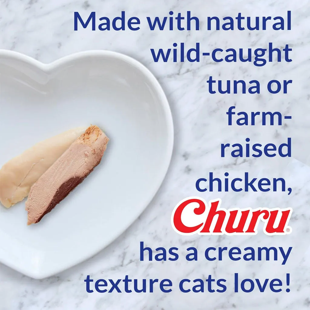 Inaba Churu Hairball Control Tuna Recipe Puree Grain-Free Lickable Treat for Cats, 0.5-oz x 4-tubes