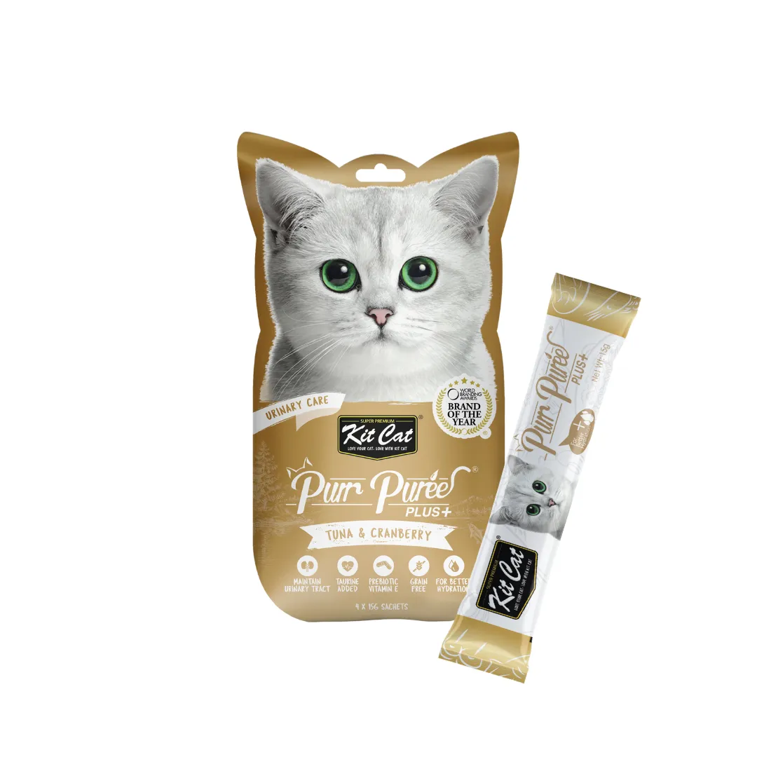 Kit Cat Purr Puree Plus  Liquid Cat Treats - Tuna Urinary Care (4x15g)