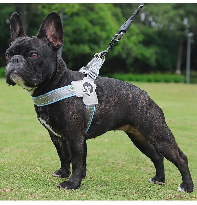 LightLatch No pull Frenchie Reflective Harness