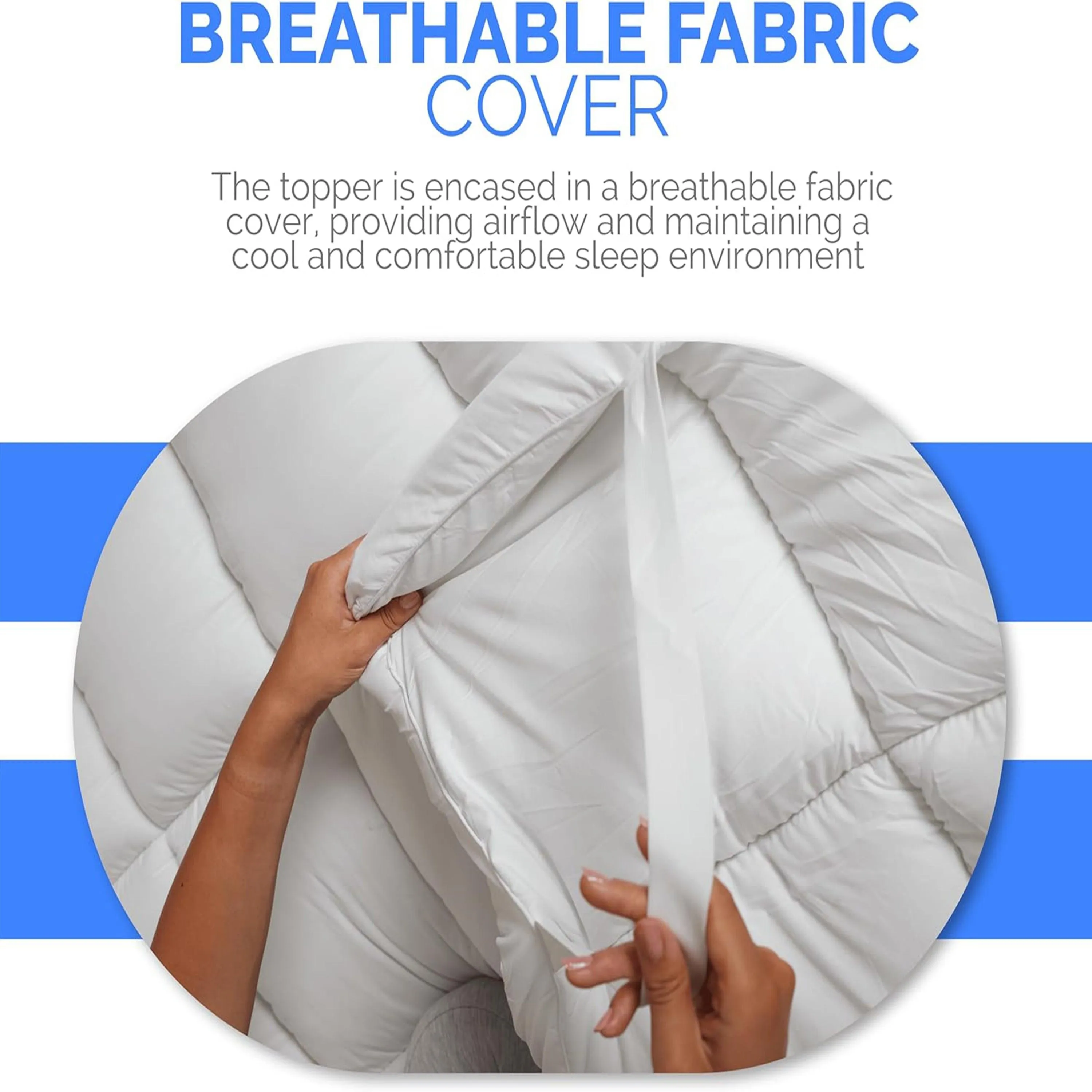 Luxury Quilted Mattress Topper – 10 cm Thick Plush Padding with Elastic Straps