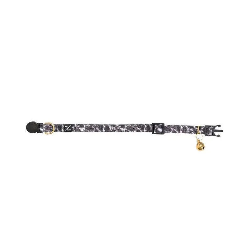 Mog & Bone Cat Neoprene Collar - Black Tropical Leaves