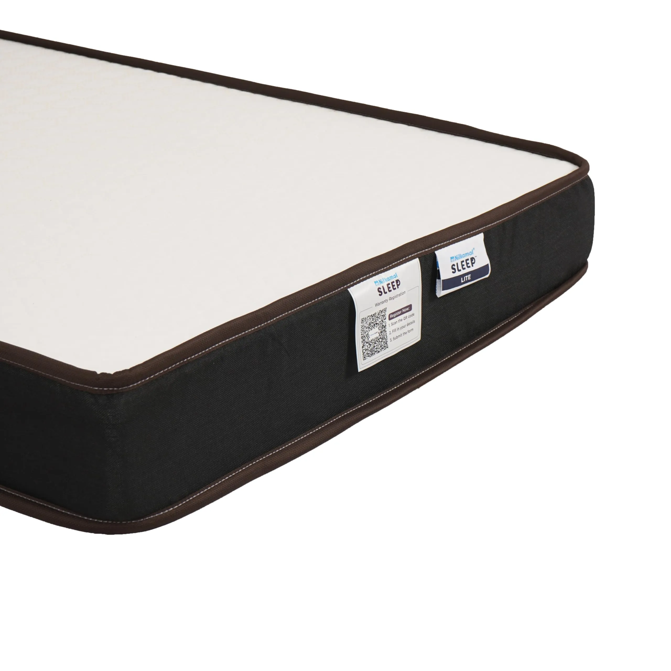 Nilkamal SLEEP Lite Dual Comfort 5 Inch Mattress, Soft and Firm Sides to Provide Plush Feel on one Side and Support on Other, Single Size Superior PU Foam Mattress (72x36x5, Black & White)