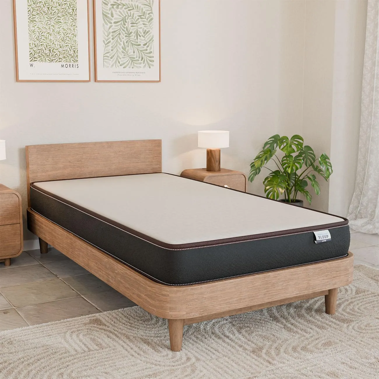 Nilkamal SLEEP Lite Dual Comfort 5 Inch Mattress, Soft and Firm Sides to Provide Plush Feel on one Side and Support on Other, Single Size Superior PU Foam Mattress (72x36x5, Black & White)