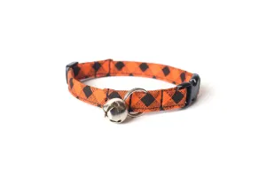 Orange & Black Plaid Cat Collar