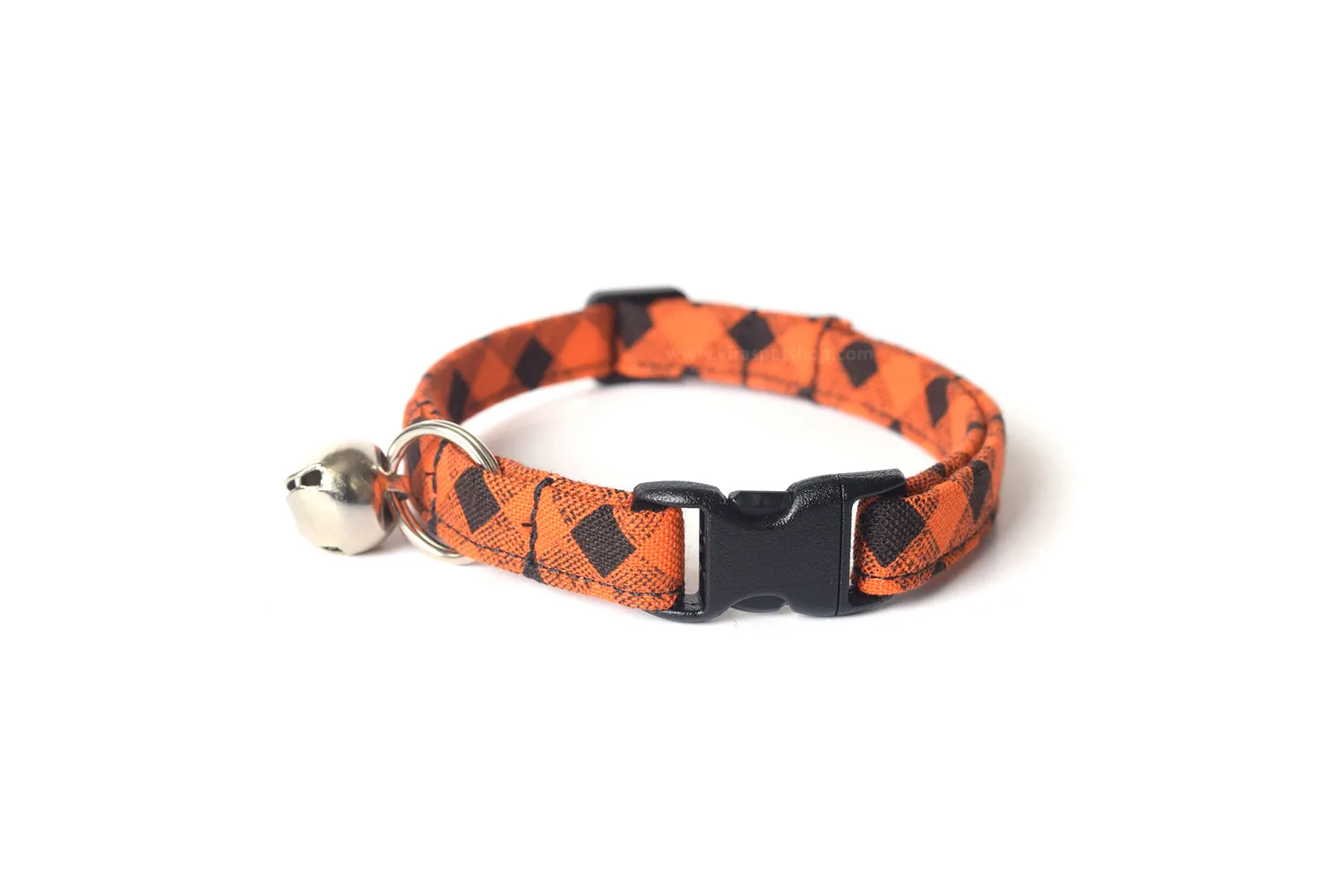 Orange & Black Plaid Cat Collar