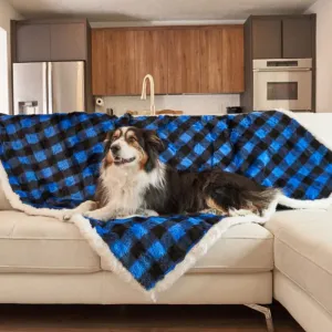 Paw Brands, PupProtector™ Waterproof Throw Blanket, Blue Buffalo Plaid