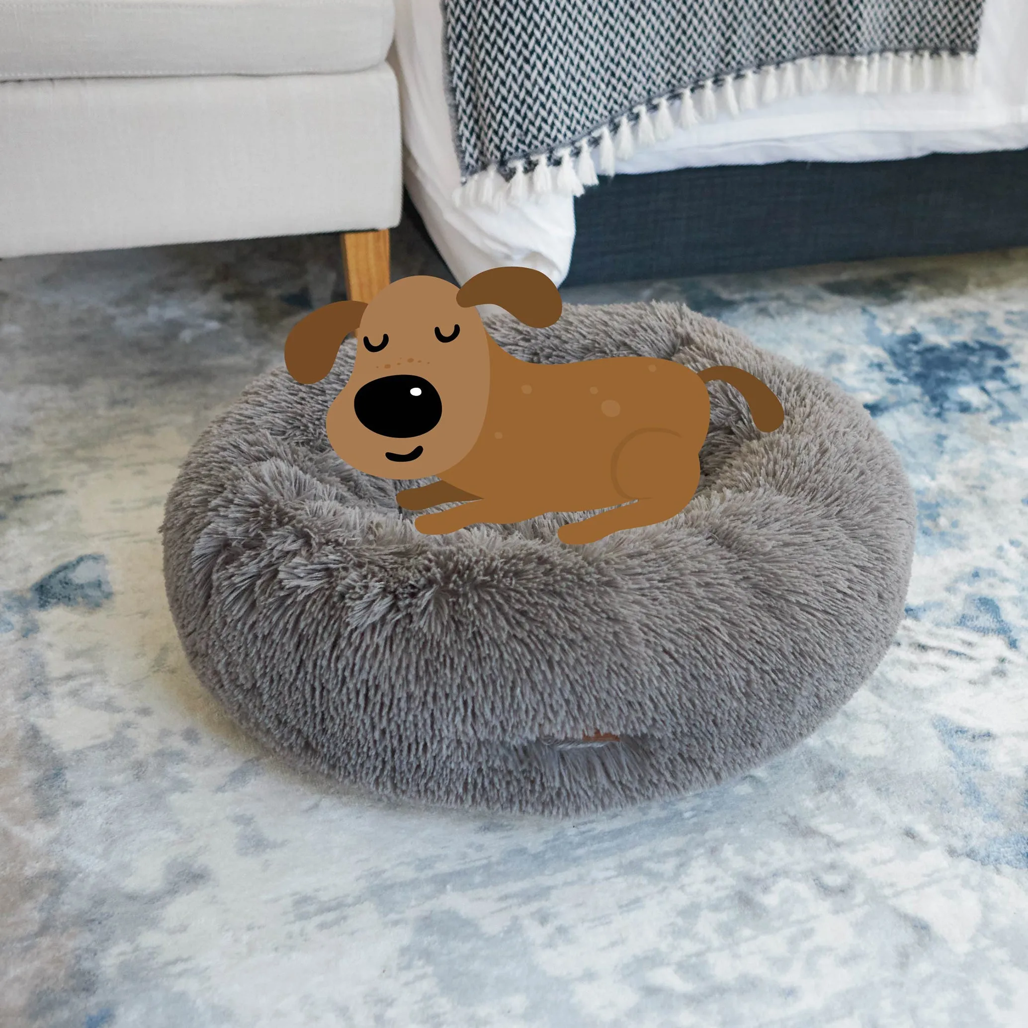 Peacock Dog Bed - Mud