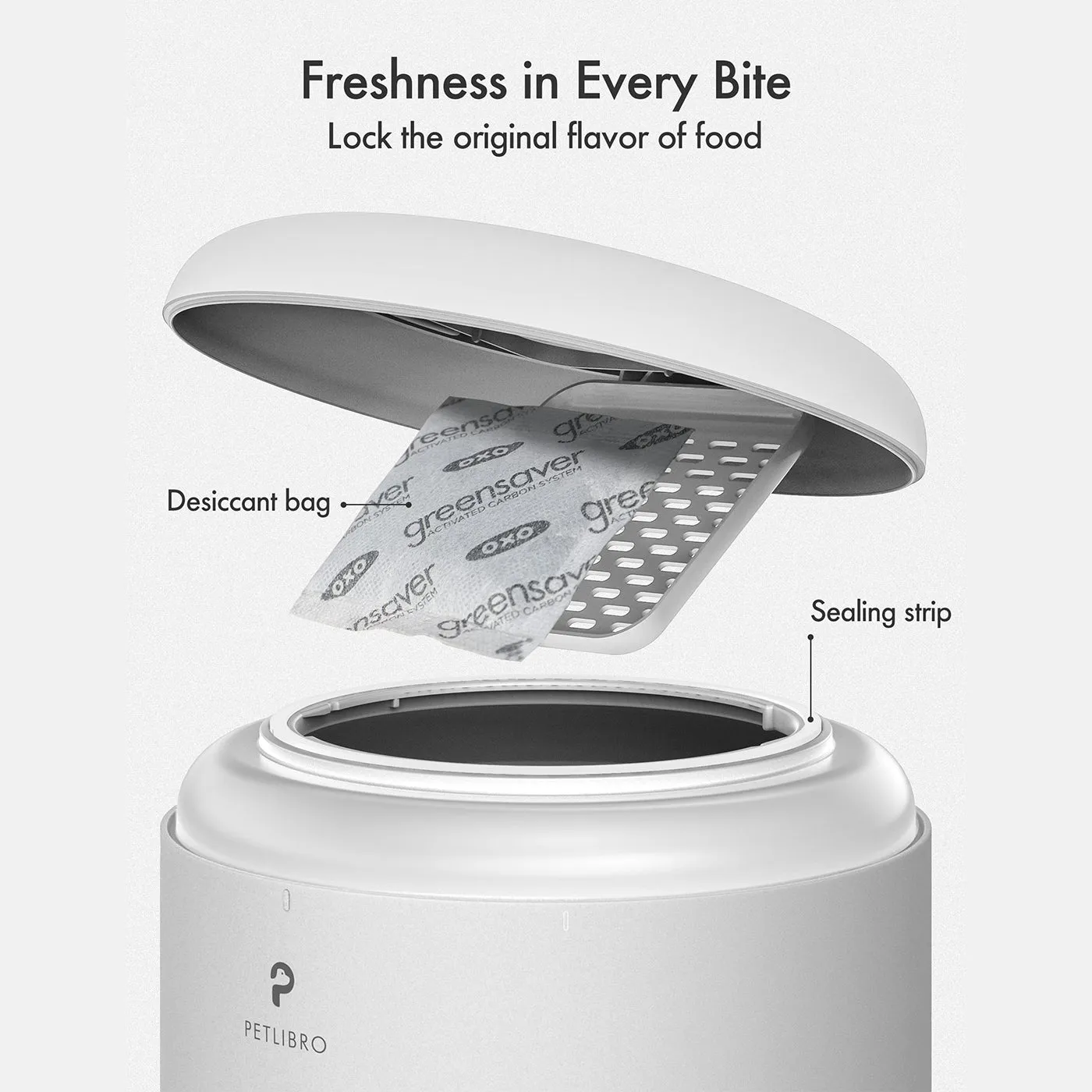 Pelibro Granary Automatic Dual Tray 5L Feeder in White