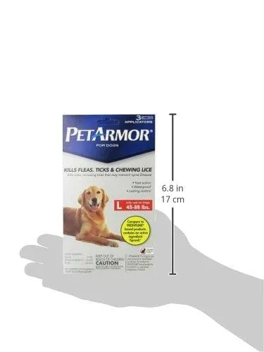 PetArmor for Dogs, Flea and Tick Treatment for Large Dogs (45-88 Pounds), Includes 3 Month Supply of Topical Flea Treatments
