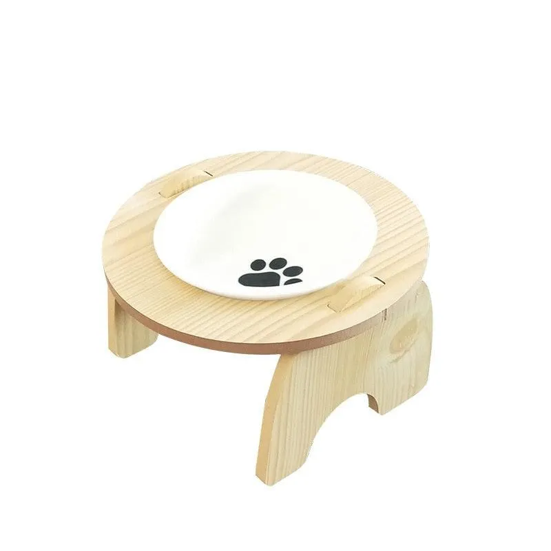 Raised Wooden Dog Bowl