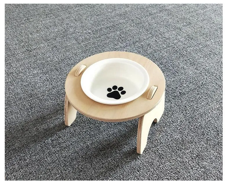 Raised Wooden Dog Bowl