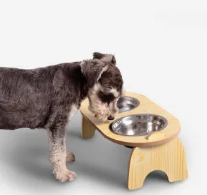 Raised Wooden Dog Bowl