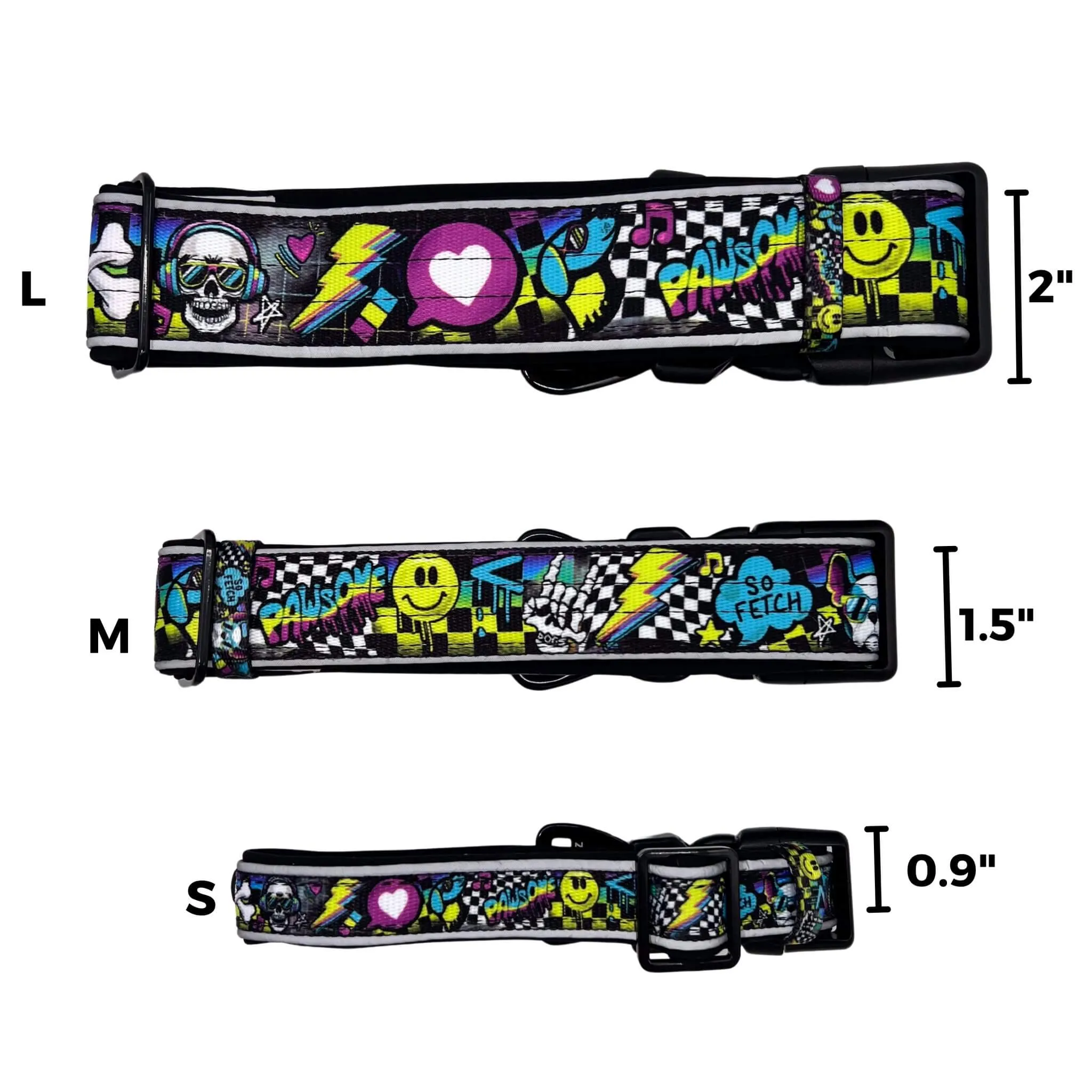 Reflective Dog Collar - Skull Society