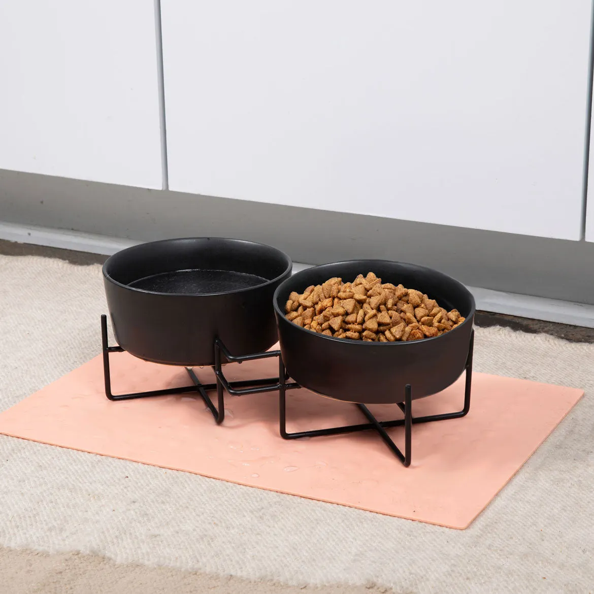 Simple Solid Double Feeder Bowl   Dog Bowl Stand