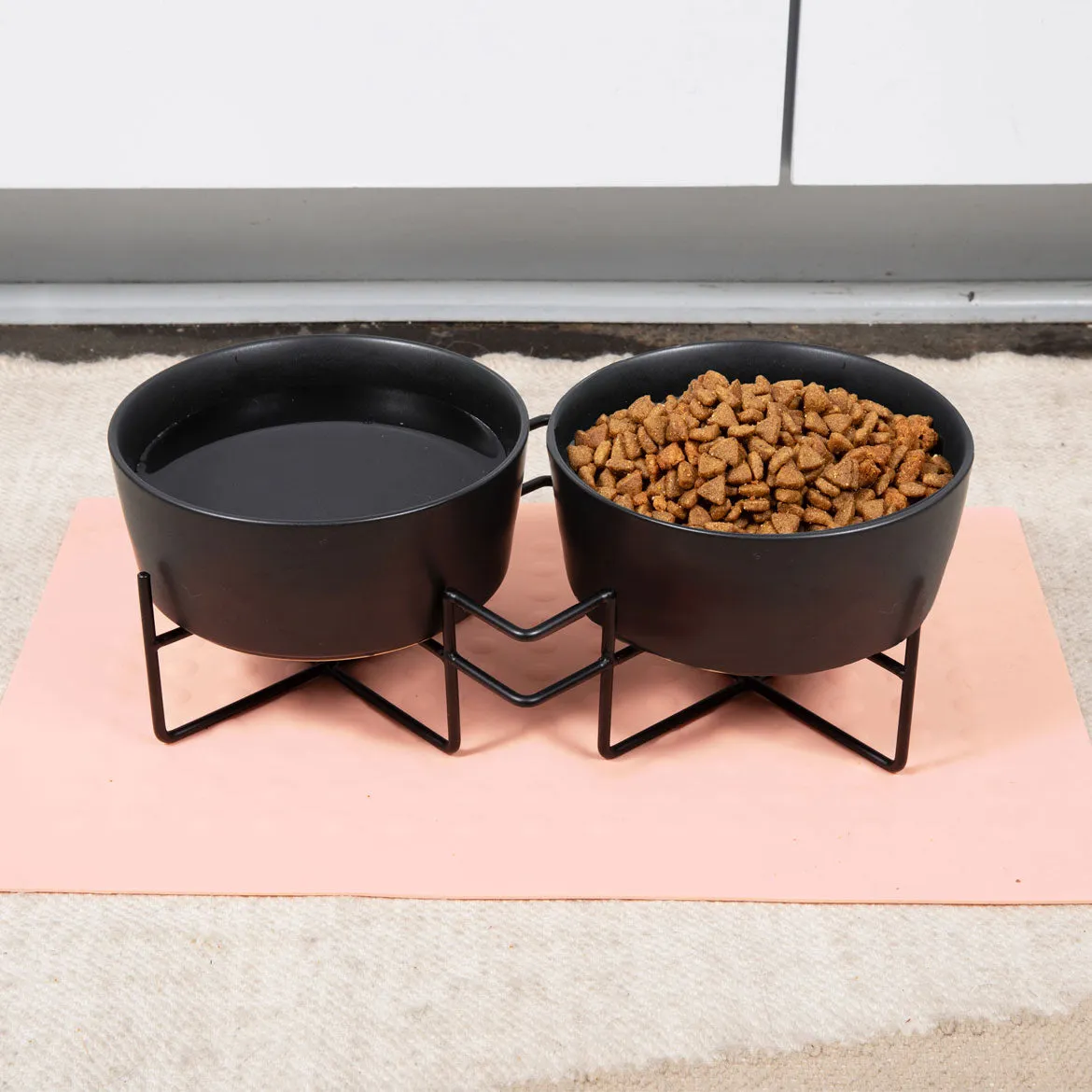 Simple Solid Double Feeder Bowl   Dog Bowl Stand
