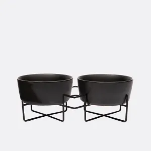 Simple Solid Double Feeder Bowl   Dog Bowl Stand