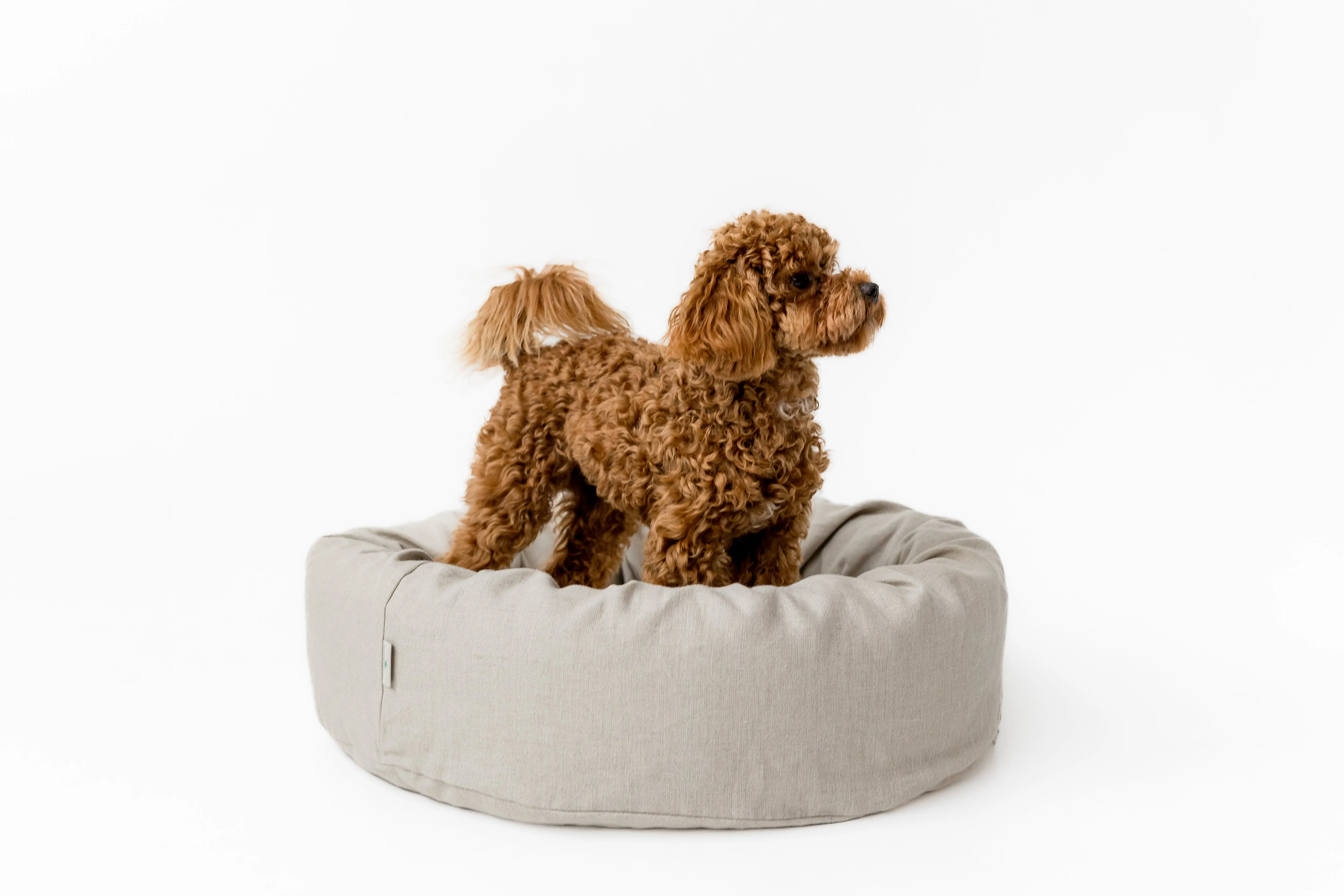 Unique Round Hemp Linen Pet Bed Cot with Removable Washable Natural Linen Cover Filled Organic Hemp Fiber house eco-friendly Gift