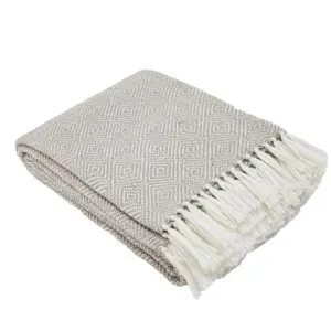 Weaver Green Blanket throw ~ Diamond - Chinchilla - ethically produced